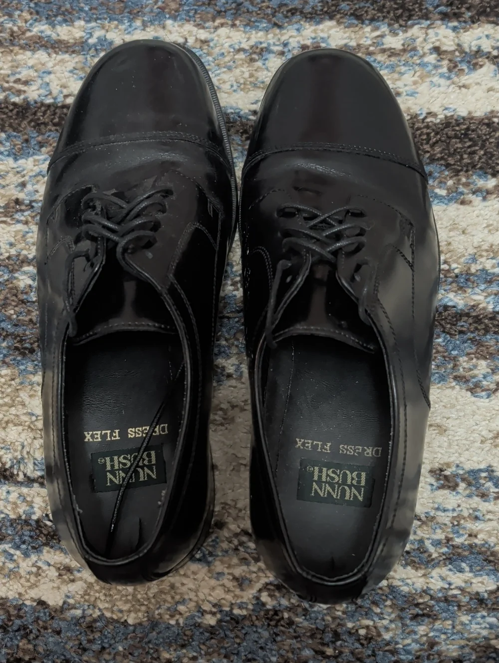 Nunn Bush Black Cap-Toe Dress Oxfords